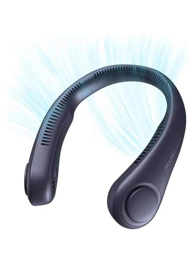 Loquat Portable Neck Fan, Hands-Free Bladeless, 5 Speeds, 4000 mAh Battery Operated Wearable Personal Fan, Twistable, Rechargeable, Gift for Women Men-Blue - Image 1