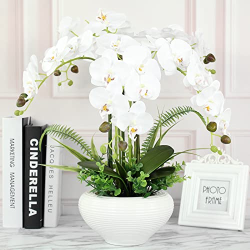Tinsow Artificial Green Phalaenopsis Simulation Moth Orchid Leaf Real Latex Touch Green Plant for Flowers Garden Bonsai Decor (5, 9.5"/5 Leaves) - Image 5