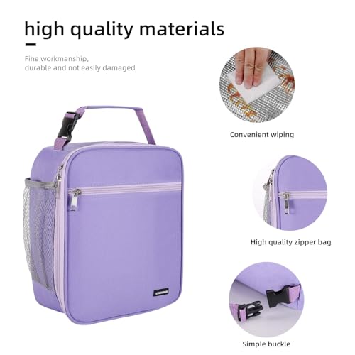 Lovoeo Lunch box Lunch bag for men women Insulated Lunchbox Lunch bags for Work Picnic Travel (Purple) - Image 3
