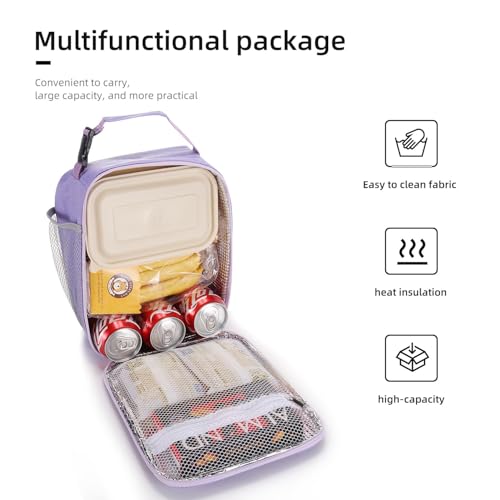 Lovoeo Lunch box Lunch bag for men women Insulated Lunchbox Lunch bags for Work Picnic Travel (Purple) - Image 4