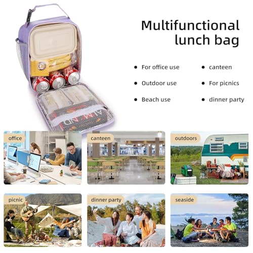 Lovoeo Lunch box Lunch bag for men women Insulated Lunchbox Lunch bags for Work Picnic Travel (Purple) - Image 5