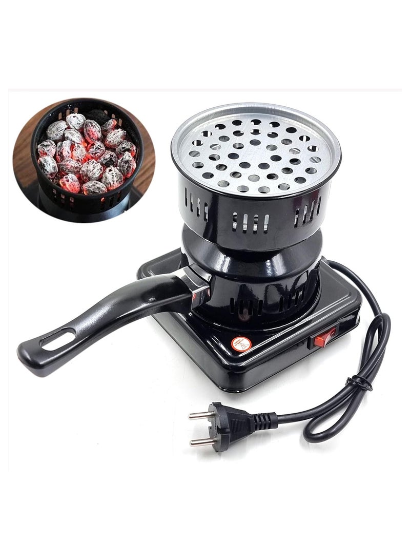 SUKILO 450W Charcoal Burner Heater Stove Electric Camping Cooking Stove Charcoal Stove Burner Electric Coal Lighter Electric Sigdi Metal Body Shockproof (Black) - Image 1