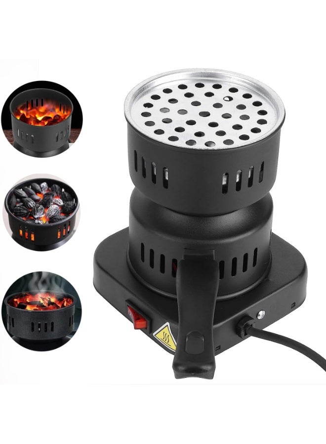 SUKILO 450W Charcoal Burner Heater Stove Electric Camping Cooking Stove Charcoal Stove Burner Electric Coal Lighter Electric Sigdi Metal Body Shockproof (Black) - Image 3