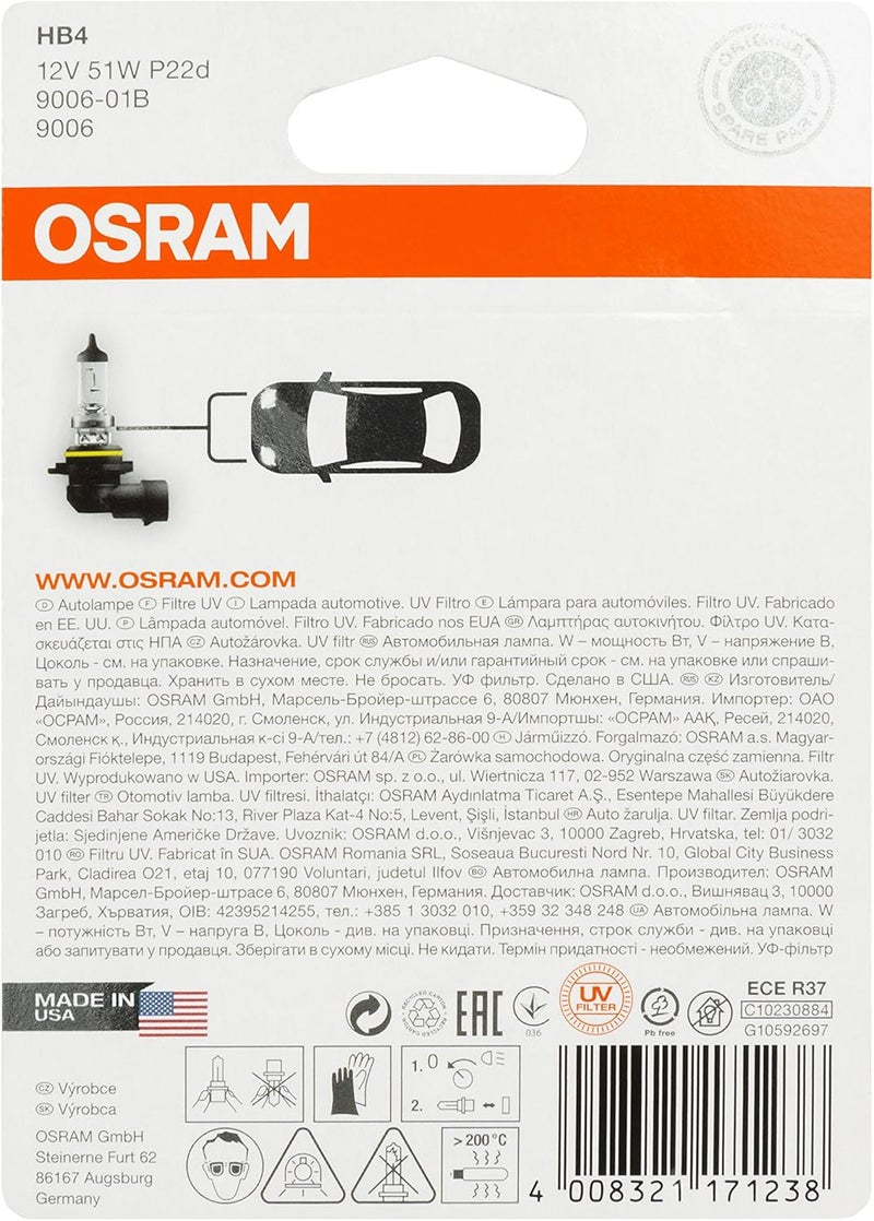 OSRAM ORIGINAL LINE 12V, HB4, halogen headlight lamp, Single Blister - Image 5