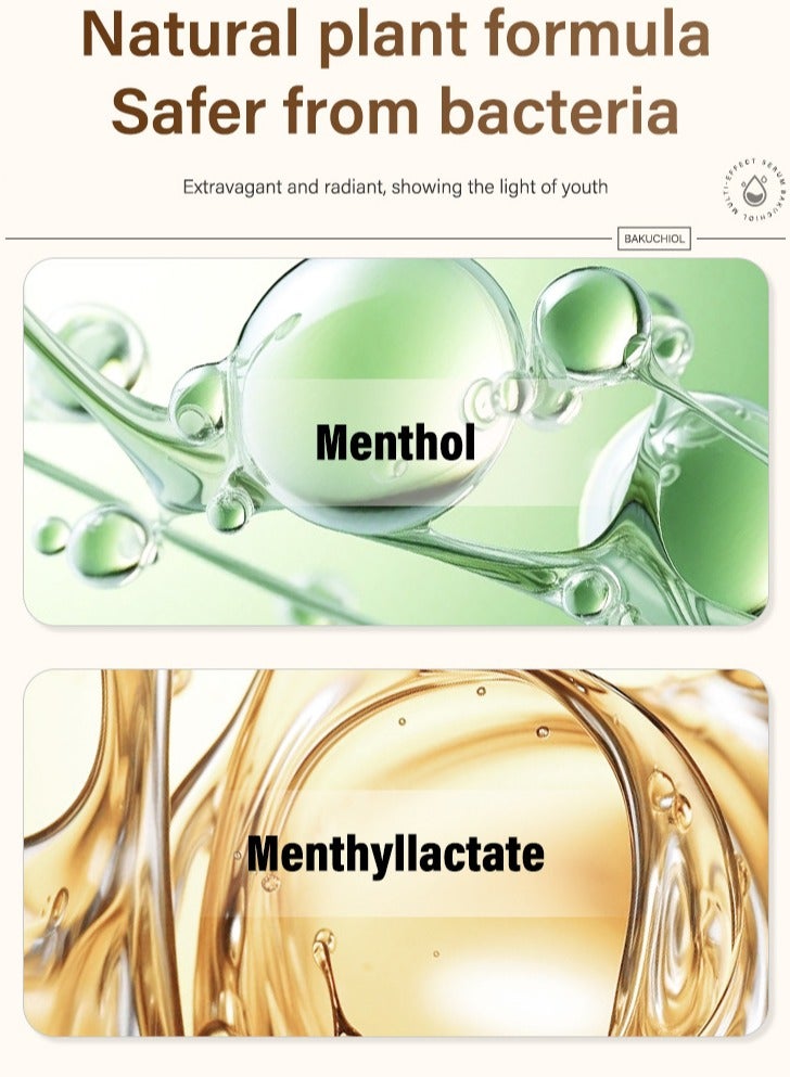 Bakuchiol Multi-Effect Serum, 30ml, Brightening, Oil Control, Antioxidant, Antibacterial, Anti-Aging, Improves Skin Elasticity, Reduces Wrinkles