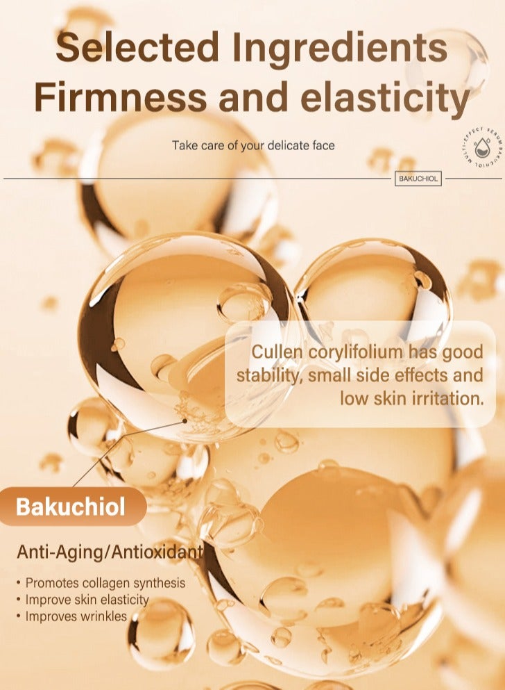 Bakuchiol Multi-Effect Serum, 30ml, Brightening, Oil Control, Antioxidant, Antibacterial, Anti-Aging, Improves Skin Elasticity, Reduces Wrinkles