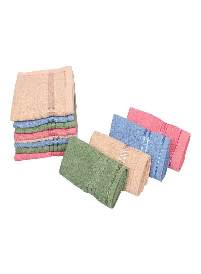 GRGRASP Thread That Bind Relations 100% Cotton Soft 300 GSM Face Towel Set of 12 (Size 27 * 27Cm Small) Multi Color - Image 1