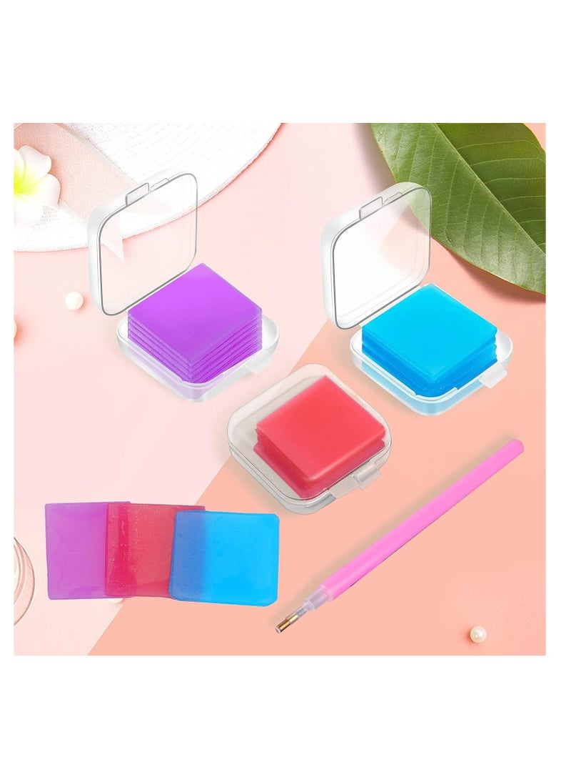 SYOSI DIY Diamond Painting Glue Clay Set - 108 Pieces with Organizer Box - Embroidery Cross Stitch Drilling Mud - Diamond Painting Wax Tool Kit - 3 Colors Glue Clay for Accessories - 2.5 x 2.5 cm  - Image 5