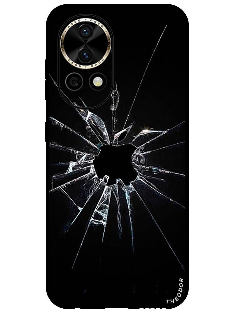 Theodor Protective Case Anti Scratch Shock Proof Bumper Cover For Huawei Nova 12 Ultra Cracked Glass Apple Logo - Image 1