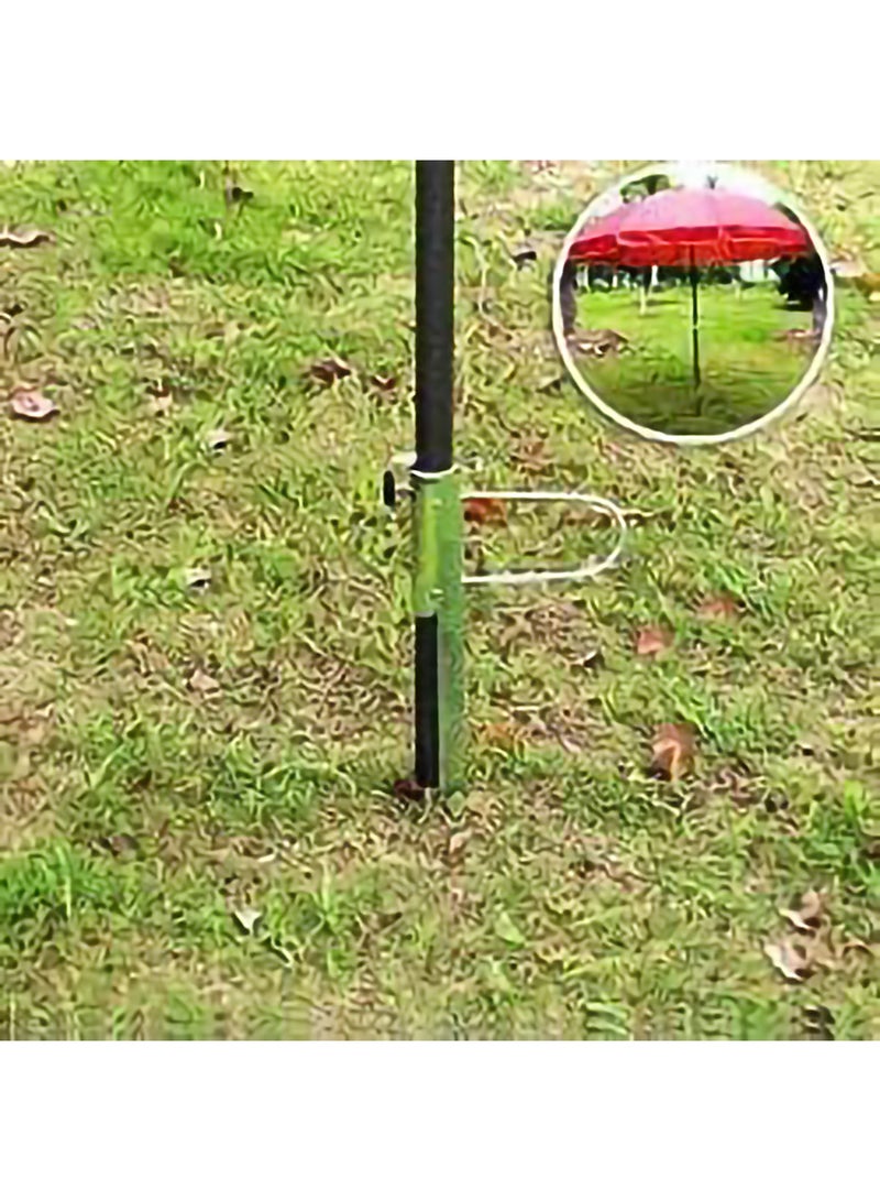 عمود علم مظلة مع دعامة مثبتة في الأرض، حامل مظلة معدني مع برغي رمال، مناسب لصنارة الصيد للخيام والشواطئ، مثبت في الأرض للتربة مع محول بقطر قابل للتعديل 25-32 مم. - Image 4