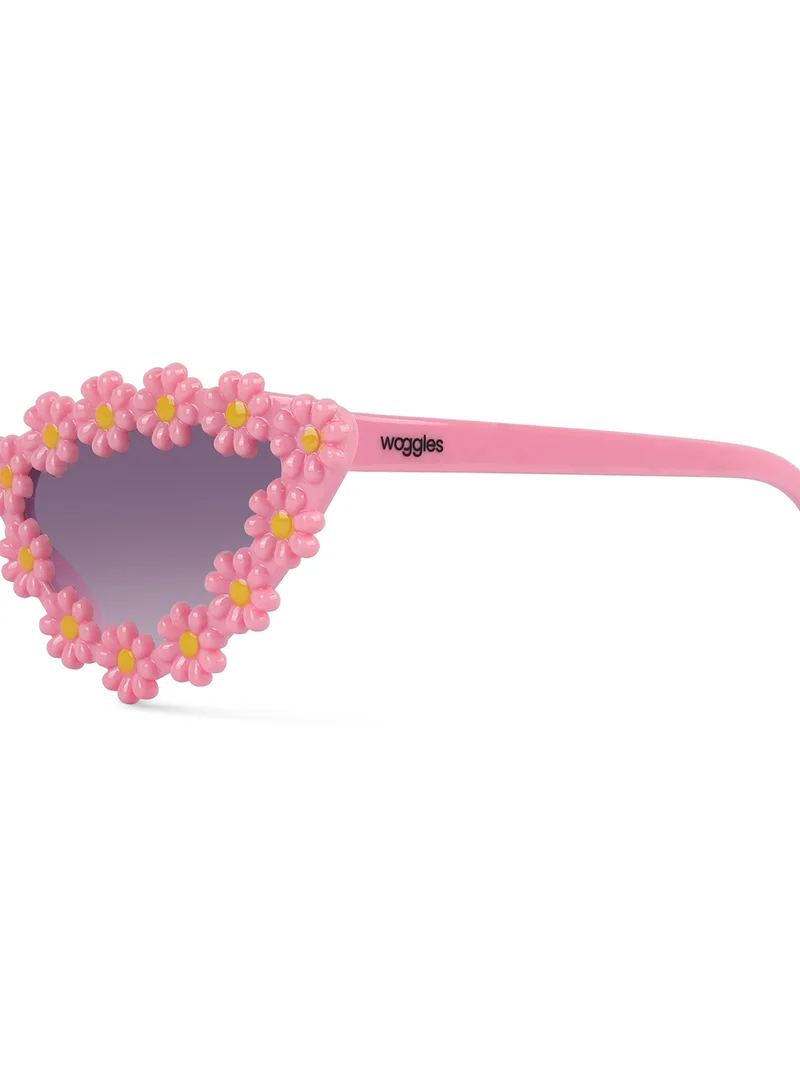 Woggles Stylish Light Pink Polarized Cateye Kids Sunglasses