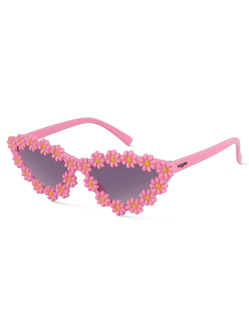 Woggles Stylish Light Pink Polarized Cateye Kids Sunglasses