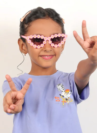 ووجلز نظارات شمسية أنيقة وردية فاتحة مستقطبة على شكل عين القطة للأطفال