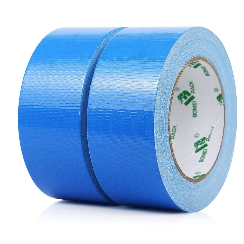 BOMEI PACK 2 Rolls Blue Duct Fixing Tape Reinforced Gaffer Tape 48mm x 30Y Pipelines Repairing 230mic Thick Strong sticky for Heavy Duty Sealing Bundling,DIY Labeling - Image 1