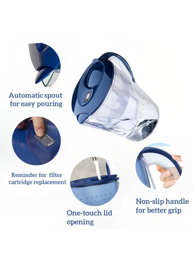 Bukela Water Filter Jug 2.8L, Compact Design with Slider Lid, 200L Long-Lasting Capacity, Removes Chlorine, Rust, Heavy Metals & Impurities, BPA-Free Drinking Water Pitcher with Maxfor+ Cartridge - Image 2