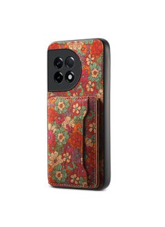 For OnePlus Ace 2 Card Slot Holder Phone Case(Summer Red)