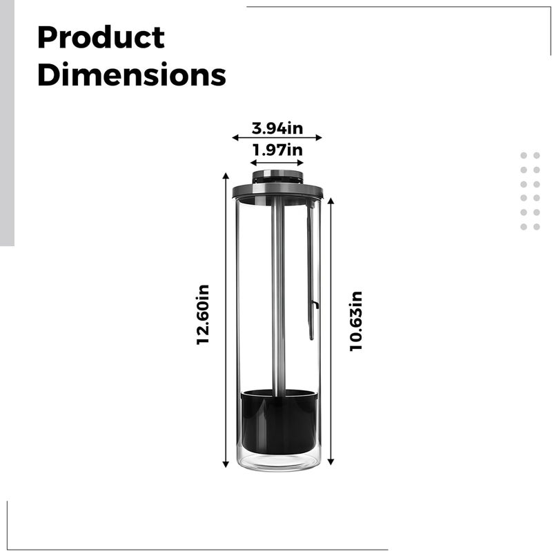 Home, Restaurant, Or Bar Chopstick Holder with Lid, Stainless Steel and High Borosilicate Glass, Kitchen Utensil Storage, Straws and Chopsticks - Image 3