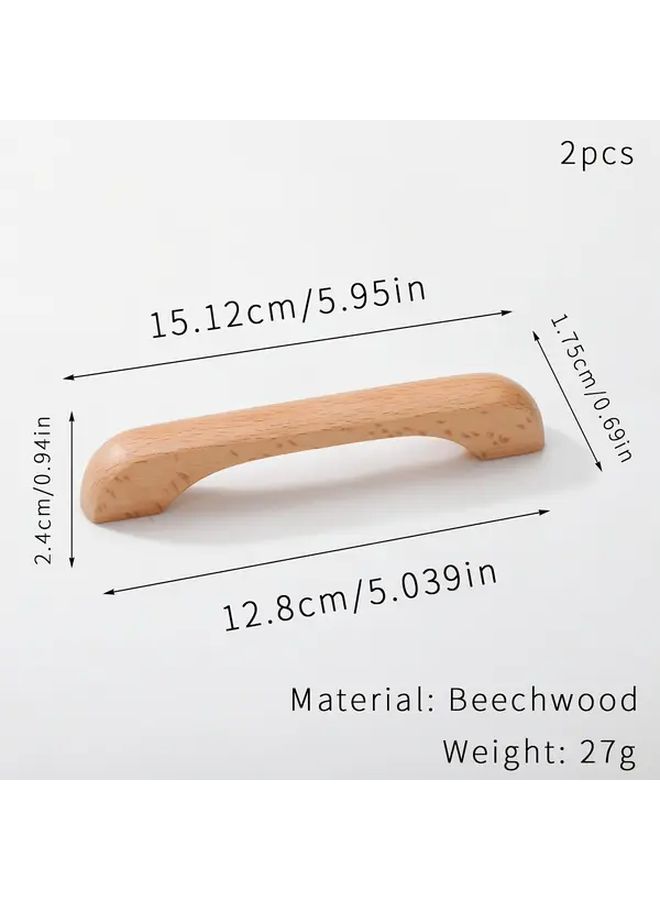 Beech Walnut Cabinet Door Handles 2pcs Set Bridge Style Polished Metal Finish 64mm Hole Spacing - Image 5