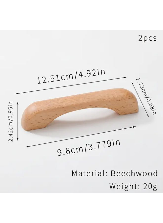 Beech Walnut Cabinet Door Handles 2pcs Set Bridge Style Polished Metal Finish 64mm Hole Spacing - Image 4