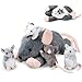 Arrowbash 5 Pcs Mouse Stuffed Animals Set 14 Large Mommy Rat Plush with 4 Small Mouse Babies in Zippered Tummy Stuffed Rat Plush Toys for Kids Girls Boys Valentine Birthday GiftAdorable Style - Image 2