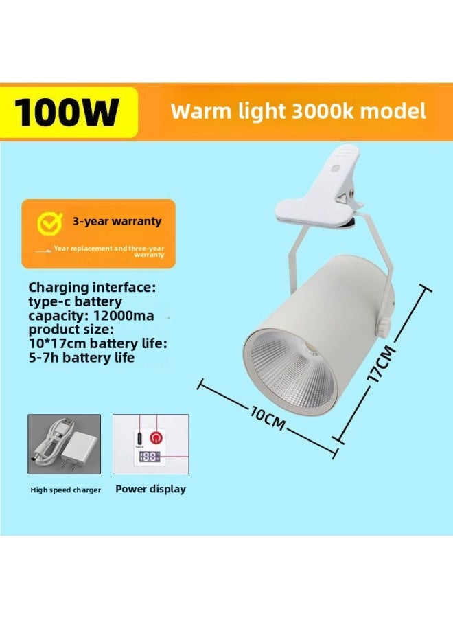 Generic Clip Spotlight Rechargeable Super Bright Night Market Stall Spotlight No Wiring Long Endurance High Brightness Mobile Stall Light 