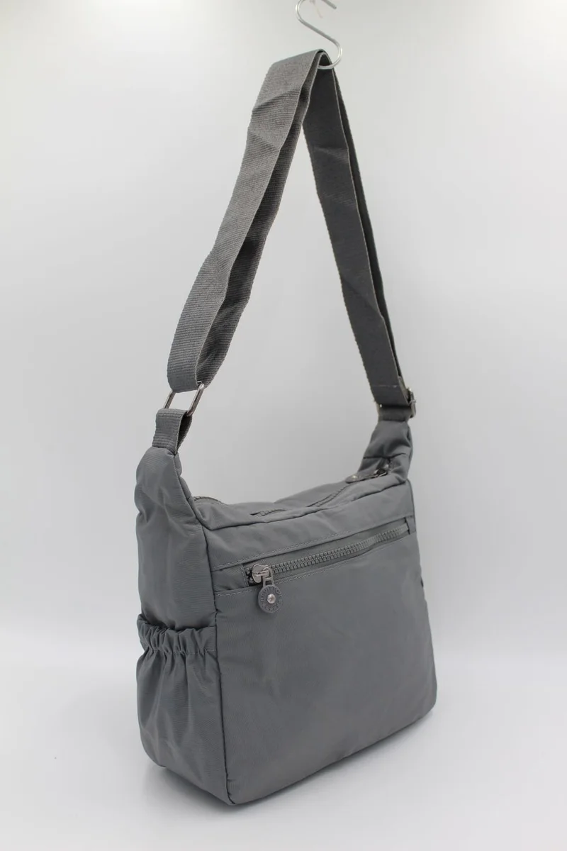 Bevitton Gray Color Clinkir Light Fabric 8 Compartment Crossbody Messenger Shoulder Bag / 3100