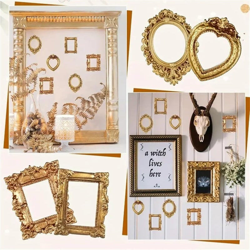mini gold frames Vintage Resin DIY Shadow Box Frame DIY Memory Display Frames Mini Photo Frames Gifts(Silver) - Image 5