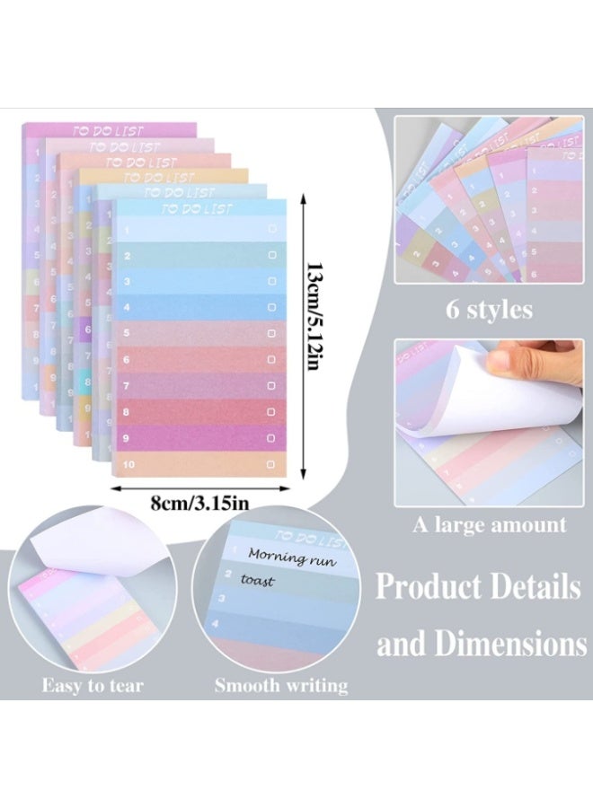 6 حزم من الملاحظات اللاصقة 5.12 * 3.15 بوصة (13 × 8 سم) 300 ورقة ، ورق ورق 9 ألوان ، ورق ورق ممتاز ، ورقة فضفاضة ، ورق ورق ذاتي اللاصق ، 50 ورقة / كتاب ، مناسبة للمكتب والدراسة وتنظيم الحياة اليومية - Image 2