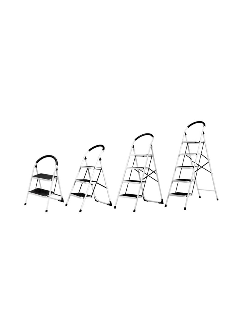 VIO 4 Step Ladder Heavy Duty Portable Folding Step Stool Anti Slip Wide Pedal Stepladders for Kitchen Home Office Garage Use Space Saving 4 Step Ladder White  - Image 4