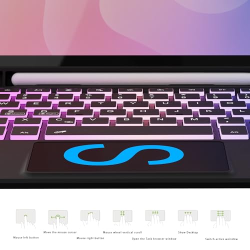 SNOODU for Samsung Galaxy Tab S11 2025 11" Keyboard Case: 3 Zone 7 Colors Backlit Trackpad Keyboard for 11-inch Samsung Tablet S11 5G - Detachable Wireless Key Board Tablet Cover with Pen Holder & Kickstand - Image 5