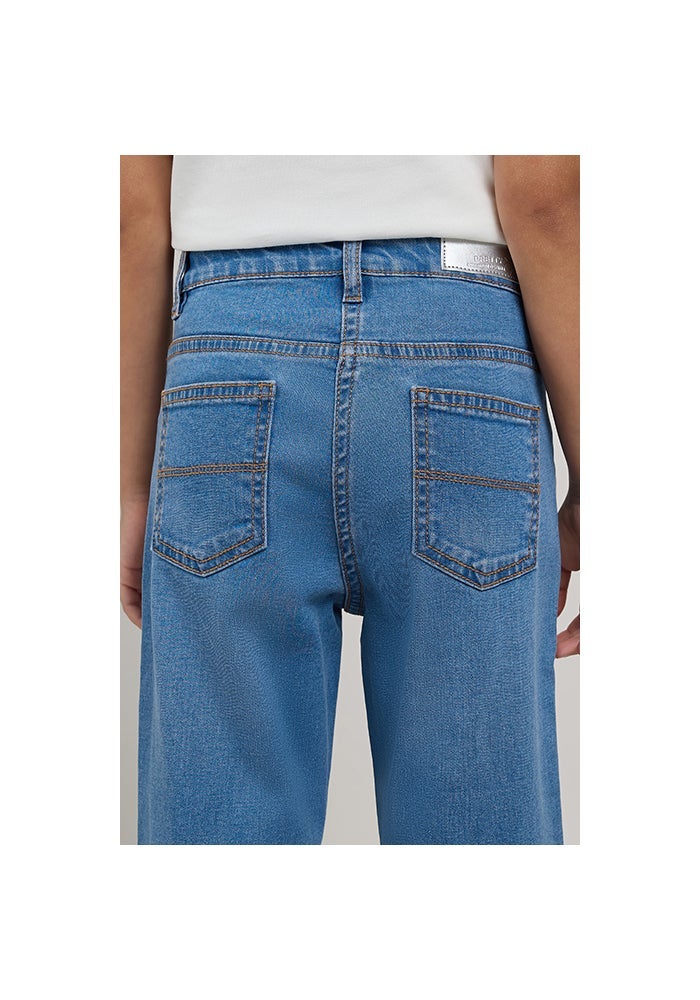 R&B Washed Straight Fit Jeans with Button Closure - Image 3