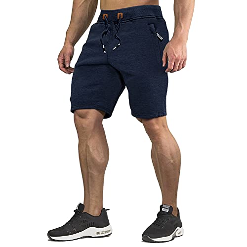 CRYSULLY Workouts Shorts for Men Fashion Comfy Summer Breathable Basketball Shorts Blue 36 - Image 1