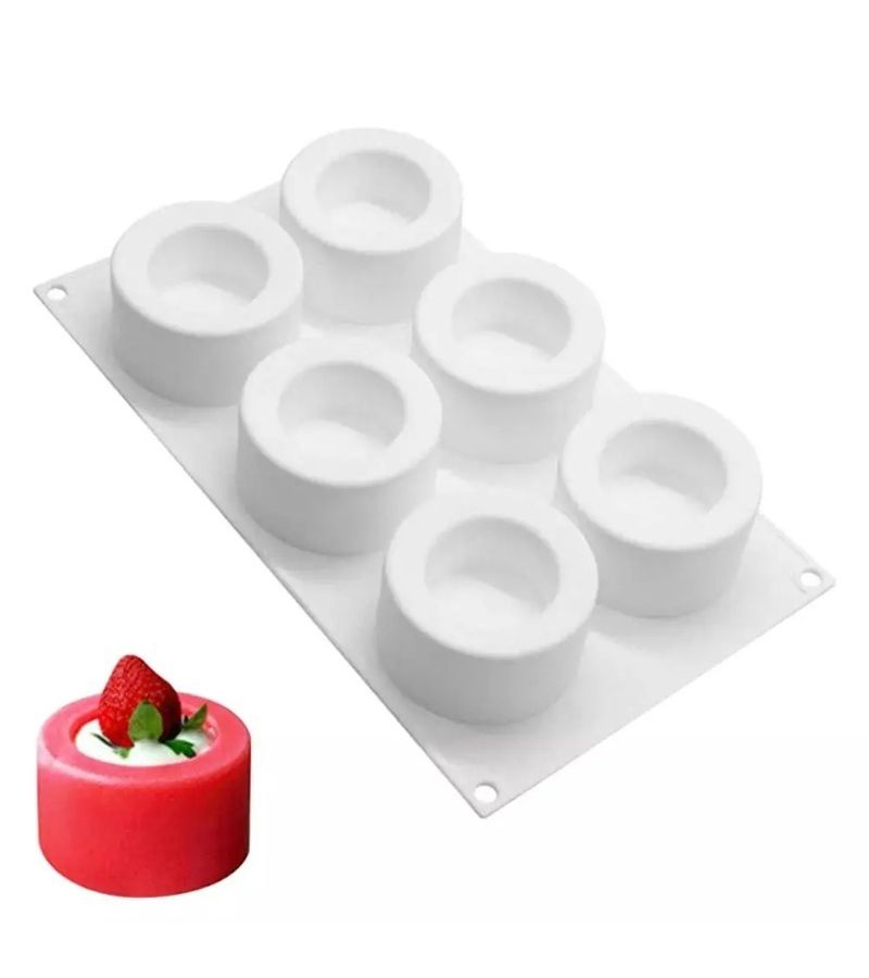 White 6 Cavity Silicone Cake Mold Mini Baking Muffin Chocolate DIY Soap Tool - Image 3