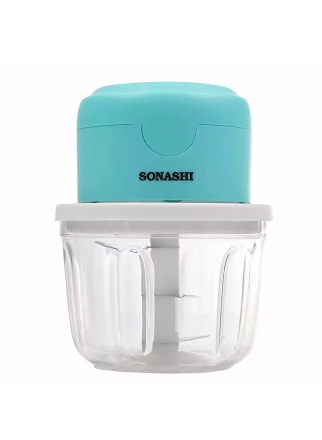 SONASHI Mini Chopper SMC-15 Bowl 350ml Stainless Steel Blades USB Charging for Cordless Convenience 350 ml 30 W SMC-15 multicolour - Image 2