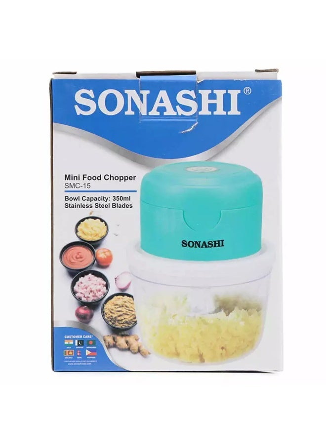 SONASHI Mini Chopper SMC-15 Bowl 350ml Stainless Steel Blades USB Charging for Cordless Convenience 350 ml 30 W SMC-15 multicolour - Image 3