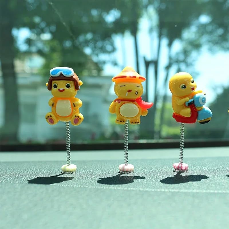 YOURKARTS.COM Small Decorative Figurines Set for Car Dashboard, Desk & Home – Miniature Interior Decor Accents (Yellow Dragon Babies Set of 6) - Image 2