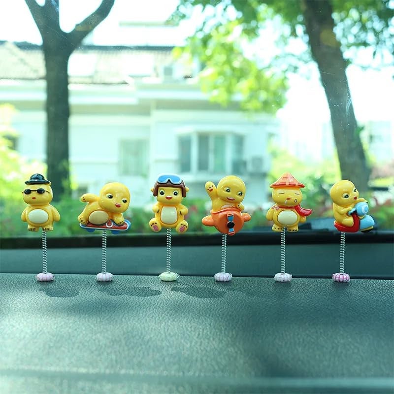 YOURKARTS.COM Small Decorative Figurines Set for Car Dashboard, Desk & Home – Miniature Interior Decor Accents (Yellow Dragon Babies Set of 6) - Image 4