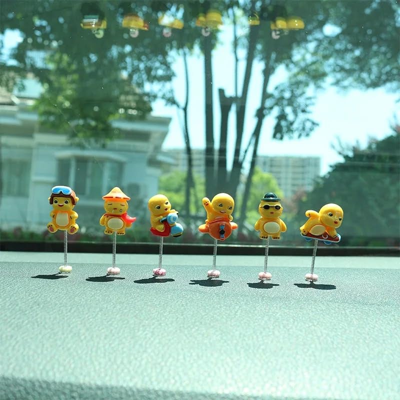 YOURKARTS.COM Small Decorative Figurines Set for Car Dashboard, Desk & Home – Miniature Interior Decor Accents (Yellow Dragon Babies Set of 6) - Image 1