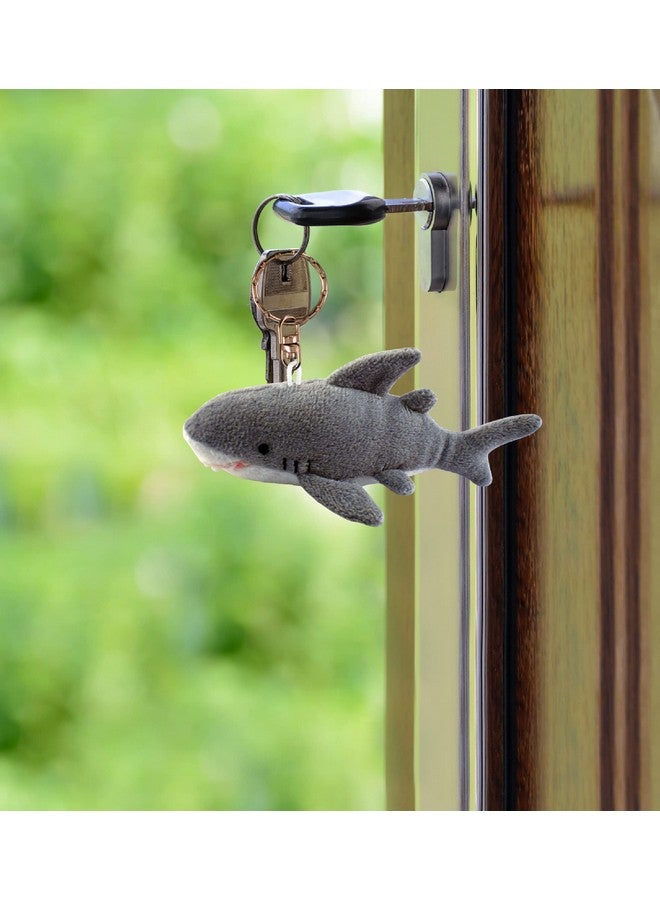 Puzzled Puzzled Shark Plush Keychain Stuffed Animal Toy - Soft Fur Ocean Life Animal Grey Shark Charm Keyring, Cute Decorative Plush Toy Accessory Fun Buddy For Kids Bag, Purse, Backpack, Handbag - 4 Inches  - Image 5