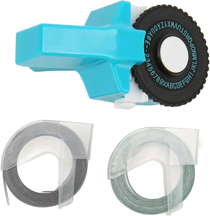 آلة صنع ملصقات يدوية خضراء مع أشرطة محمولة للطباعة ثلاثية الأبعاد للمنزل والمكتب والأعمال ولصق الكتب والهوايات - Image 1