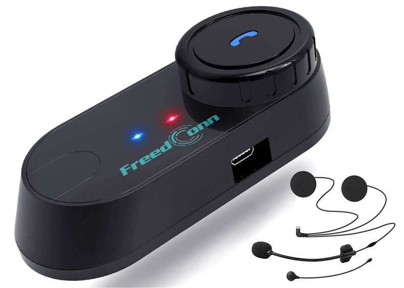 FreedConn T COM VB Motorcycle Bluetooth Headset, Helmet Intercom 2 Way 800M with Music Share, Universal Communication System Speakers, Waterproof Moto Accessories Gear for Ski, Riders, All Helmets - Image 1