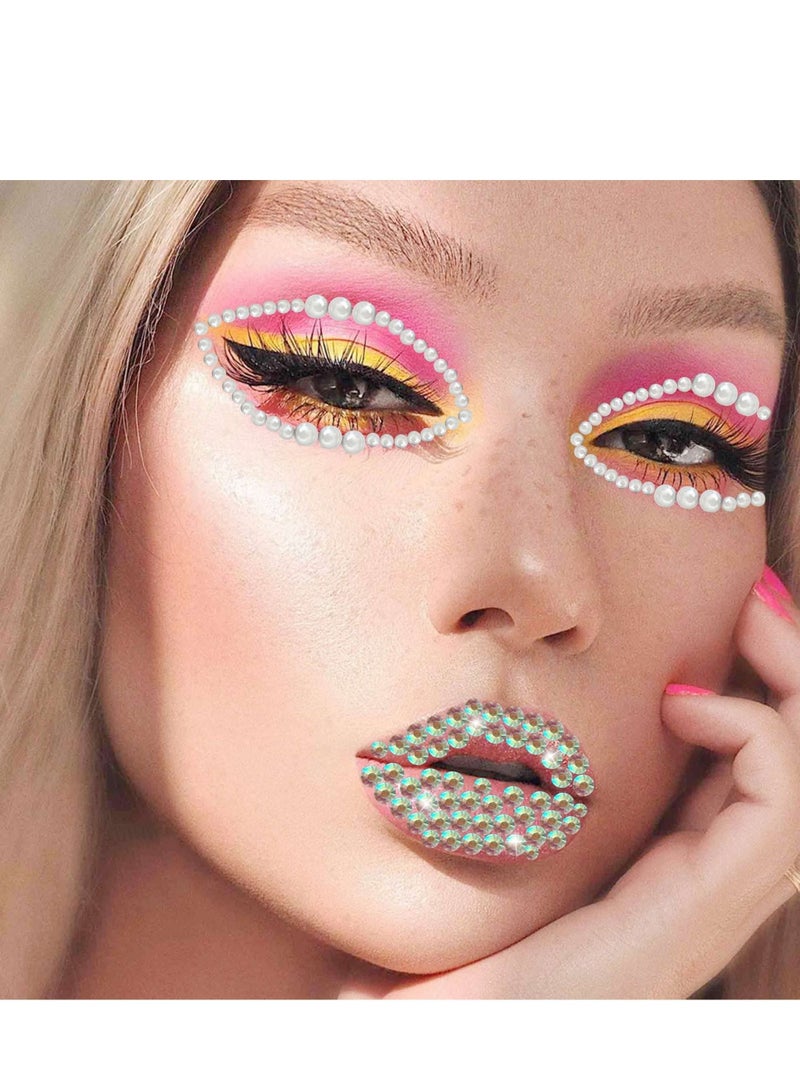 KASTWAVE Face Gems Sticker on Eye Body Jewels Colorful Crystal Fake Nose Stud Makeup Rhinestone for Eyes Self-Adhesive Face Gem for Festival Euphoria Makeup Accessories Nail Art Decorations(6 Sheets) - Image 3