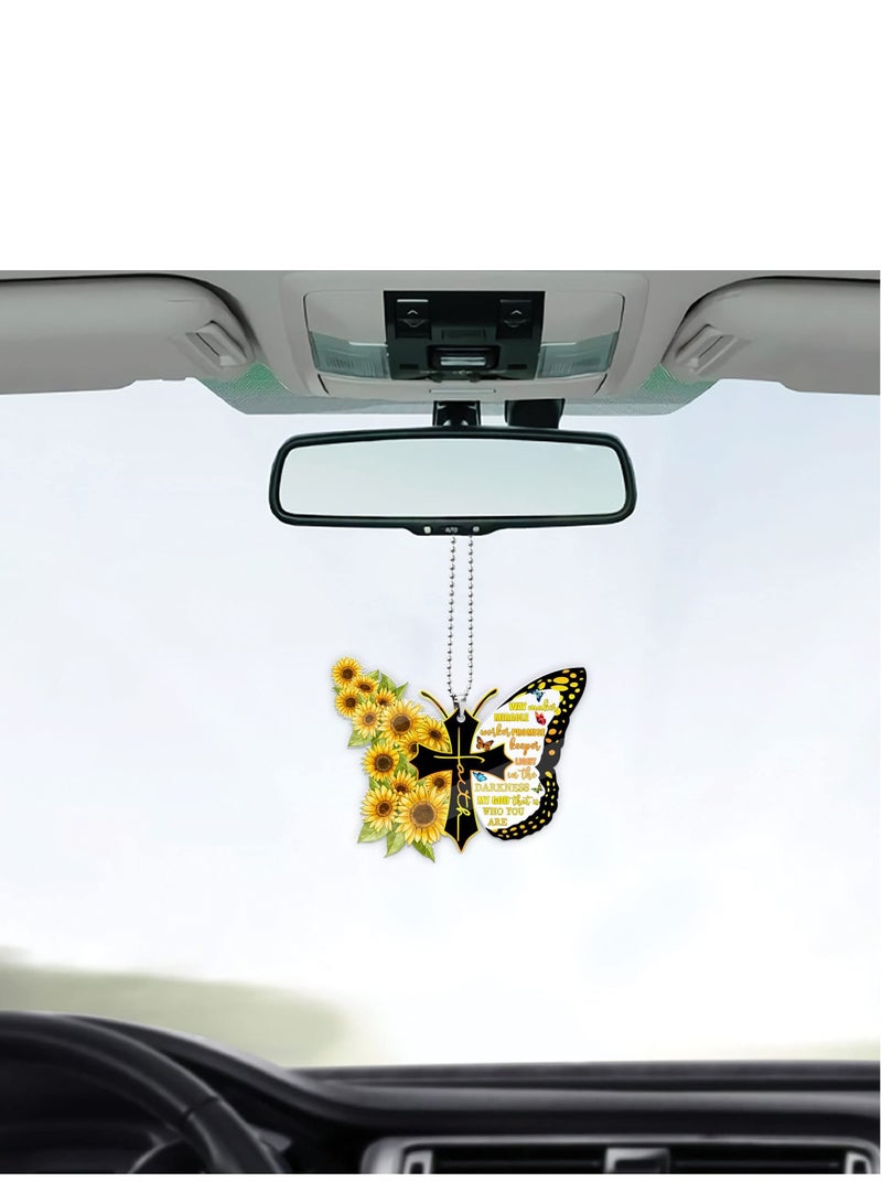 SYOSI bu tterfly Car Rearview Mirror Hanging Accessories, Keepsake  Ornament, bu tterfly hanging for Car, Hanging Charm Home Décor, Gift decoration  Tree Decorations  - Image 4