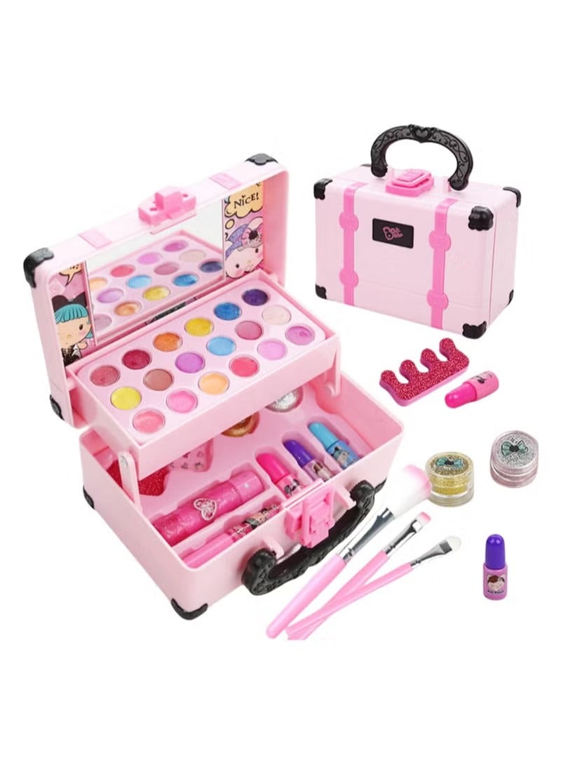 RUIYADA Kids Makeup Kit for Girls, Unicorn Makeup Set, Real Washable Make up Kit for Little Girl Princess Toddler Makeup for Kid Birthday Gifts Unicorn Toys for Girls     Safe Washable & Non-Toxic Kids Makeup Toys for Girls Aged 4 5 6 7+ Year Old - Image 1