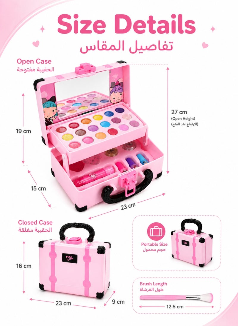 RUIYADA Kids Makeup Kit for Girls, Unicorn Makeup Set, Real Washable Make up Kit for Little Girl Princess Toddler Makeup for Kid Birthday Gifts Unicorn Toys for Girls     Safe Washable & Non-Toxic Kids Makeup Toys for Girls Aged 4 5 6 7+ Year Old - Image 2