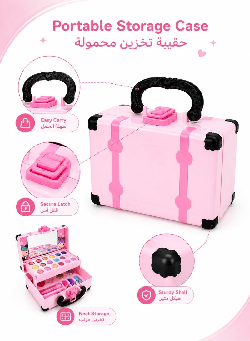 RUIYADA Kids Makeup Kit for Girls, Unicorn Makeup Set, Real Washable Make up Kit for Little Girl Princess Toddler Makeup for Kid Birthday Gifts Unicorn Toys for Girls     Safe Washable & Non-Toxic Kids Makeup Toys for Girls Aged 4 5 6 7+ Year Old - Image 3