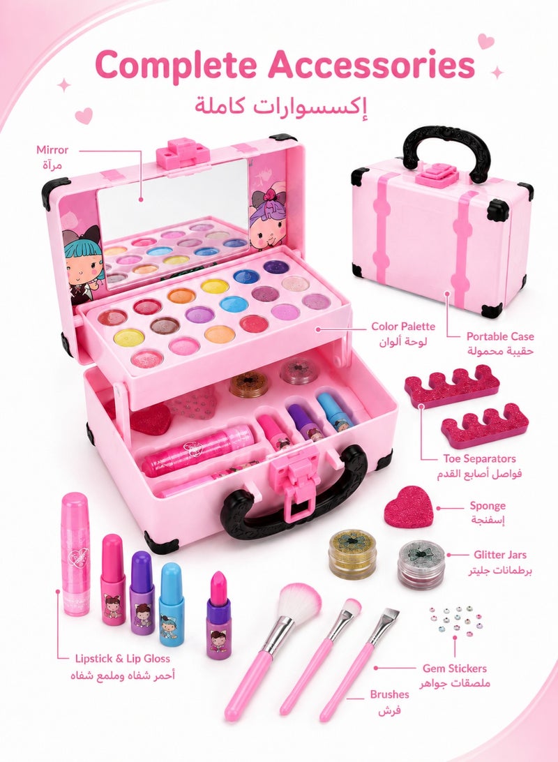 RUIYADA Kids Makeup Kit for Girls, Unicorn Makeup Set, Real Washable Make up Kit for Little Girl Princess Toddler Makeup for Kid Birthday Gifts Unicorn Toys for Girls     Safe Washable & Non-Toxic Kids Makeup Toys for Girls Aged 4 5 6 7+ Year Old - Image 4