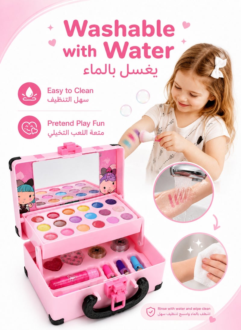 RUIYADA Kids Makeup Kit for Girls, Unicorn Makeup Set, Real Washable Make up Kit for Little Girl Princess Toddler Makeup for Kid Birthday Gifts Unicorn Toys for Girls     Safe Washable & Non-Toxic Kids Makeup Toys for Girls Aged 4 5 6 7+ Year Old - Image 5