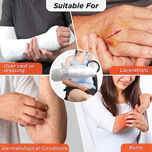 Vissco Cast Cover Arm - Long (From Wrist Upto Upper Arm), Waterproof For Left & Right Hands, Protect Bandage Against Water Exposure During Bath & Shower, Injury -Universal (Grey) - Image 5