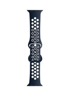 PROMASS Ethnic Replacement Watchband for Apple Watch Series 1/2/3/4/5/6/7/SE 38/40/41mm Navy/White 